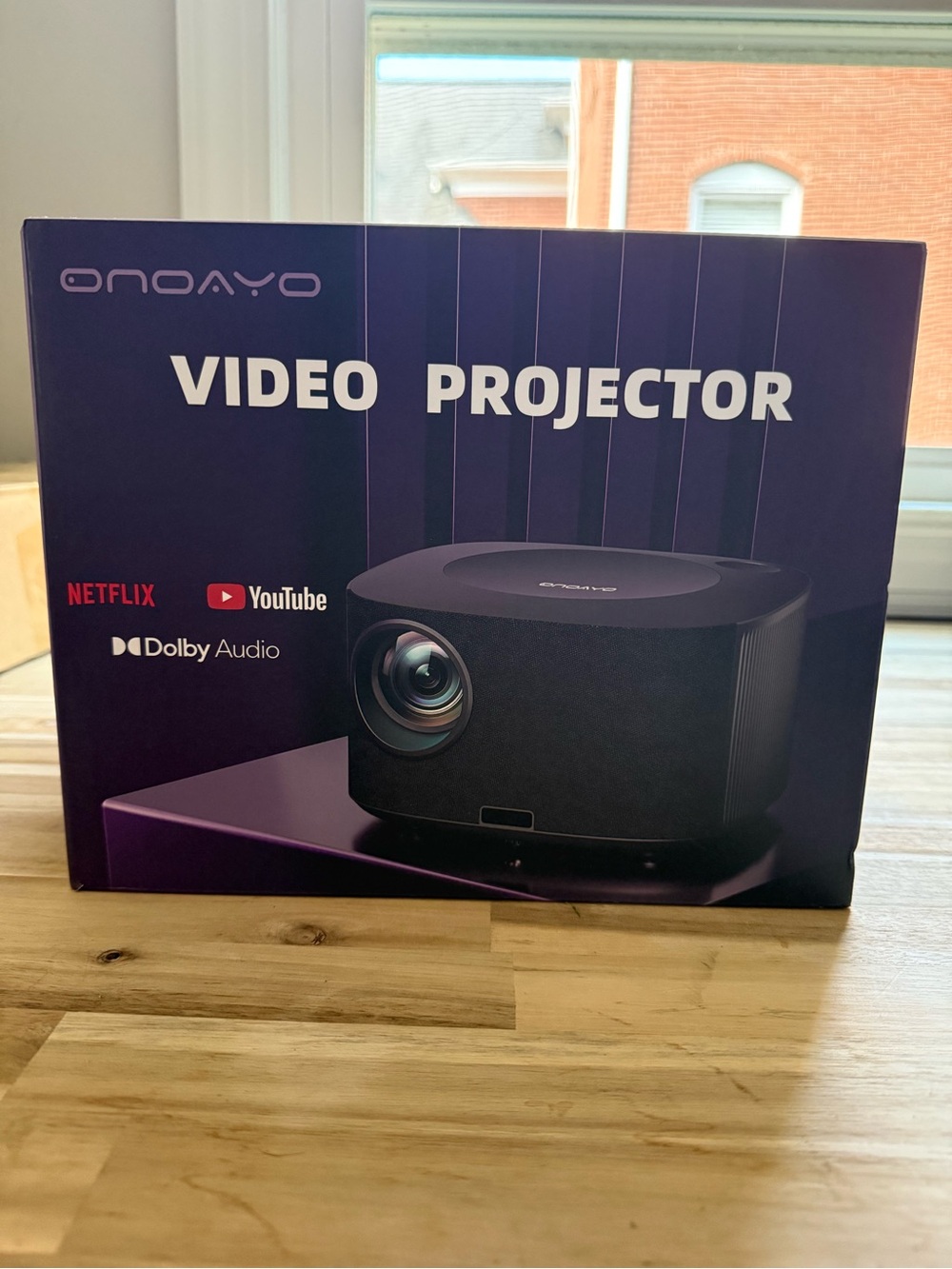 OnayO Video Projector - Black & Purple Packaging